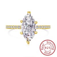 Sterling Silver 14K Gold Plated White Gold Plated Shiny Plating Inlay Irregular The Answer Zircon Rings main image 9