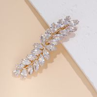 Elegant Leaf Alloy Plating Inlay Zircon Hair Clip main image 4