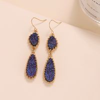 Wholesale Jewelry Simple Style Classic Style Water Droplets Alloy Resin Inlay Drop Earrings main image 5