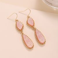 Wholesale Jewelry Simple Style Classic Style Water Droplets Alloy Resin Inlay Drop Earrings main image 3