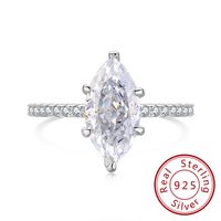 Sterling Silver 14K Gold Plated White Gold Plated Shiny Plating Inlay Irregular The Answer Zircon Rings sku image 6
