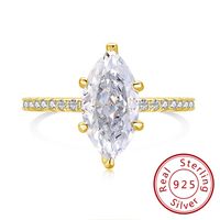 Sterling Silver 14K Gold Plated White Gold Plated Shiny Plating Inlay Irregular The Answer Zircon Rings sku image 1