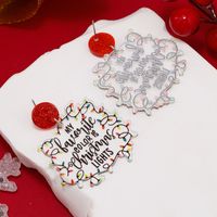 1 Pair Funny Christmas Tree Snowman Painted Arylic Drop Earrings main image 8