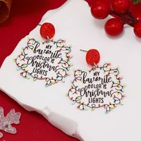 1 Pair Funny Christmas Tree Snowman Painted Arylic Drop Earrings main image 9