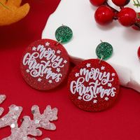 1 Pair Funny Christmas Tree Snowman Painted Arylic Drop Earrings main image 2