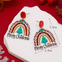 1 Pair Funny Christmas Tree Snowman Painted Arylic Drop Earrings sku image 2