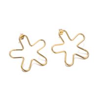 1 Pair Simple Style Flower Plating Stainless Steel 18k Gold Plated Ear Studs main image 6