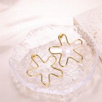 1 Paire Style Simple Fleur Placage Acier Inoxydable Plaqué Or 18k Boucles D'oreilles main image 4