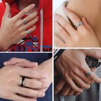 Wholesale Vintage Style Simple Style Solid Color Stainless Steel Plating 18k Gold Plated Rings main image 1
