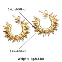 1 Pair Streetwear Sun Plating Stainless Steel 18k Gold Plated Ear Studs main image 5