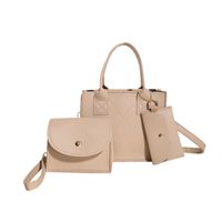 Women's All Seasons Pu Leather Solid Color Vintage Style Square Zipper Handbag sku image 1