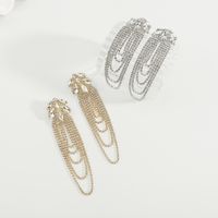1 Pair Modern Style Simple Style Glittery Inlay Alloy Rhinestones Drop Earrings main image 3