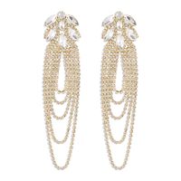 1 Pair Modern Style Simple Style Glittery Inlay Alloy Rhinestones Drop Earrings main image 2