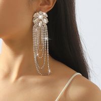 1 Pair Modern Style Simple Style Glittery Inlay Alloy Rhinestones Drop Earrings sku image 2