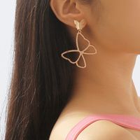 1 Pair Simple Style Butterfly Alloy Drop Earrings main image 5