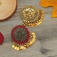 1 Pair Ethnic Style Round Tassel Plating Alloy Gold Plated Drop Earrings main image 3