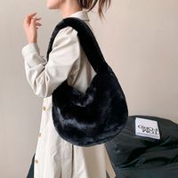 Women's Plush Solid Color Classic Style Fluff Ball Square Zipper Crossbody Bag main image 5