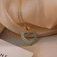 Sweet Commute Star Heart Shape Copper Plating Inlay Zircon 18k Gold Plated Pendant Necklace sku image 2
