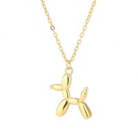 Cute French Style Animal Dog Alloy Three-dimensional Gold Plated Unisex Pendant Necklace main image 1