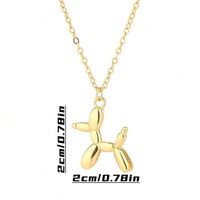 Cute French Style Animal Dog Alloy Three-dimensional Gold Plated Unisex Pendant Necklace main image 5