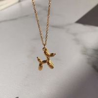 Cute French Style Animal Dog Alloy Three-dimensional Gold Plated Unisex Pendant Necklace main image 3