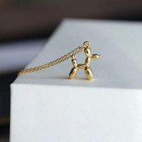 Cute French Style Animal Dog Alloy Three-dimensional Gold Plated Unisex Pendant Necklace main image 4