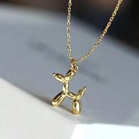 Cute French Style Animal Dog Alloy Three-dimensional Gold Plated Unisex Pendant Necklace main image 2