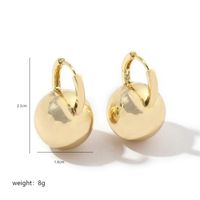 1 Paar Lässig Einfacher Stil Ball Polieren Kupfer K Vergoldet Reif Ohrringe sku image 2