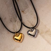 Ig Style Heart Shape Stainless Steel Plating 18k Gold Plated Pendant Necklace main image 5