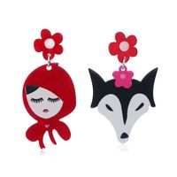 1 Pair Cute Animal Cartoon Character Painted Arylic Drop Earrings main image 5