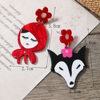 1 Pair Cute Animal Cartoon Character Painted Arylic Drop Earrings main image 4