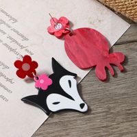 1 Pair Cute Animal Cartoon Character Painted Arylic Drop Earrings main image 3