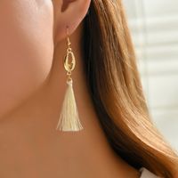 1 Pair Elegant Streetwear Shell Handmade Tassel Plating Alloy Gold Plated Drop Earrings main image 1