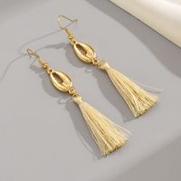 1 Pair Elegant Streetwear Shell Handmade Tassel Plating Alloy Gold Plated Drop Earrings main image 4