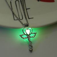 Bisutería Mayoreo Luminosa Árbol De La Vida En Forma De Corazón Collar Colgante Nihaojewelry sku image 20