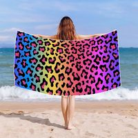 Chinoiserie Casual Vacation Color Block Superfine Fiber Beach Towel sku image 2