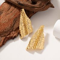 1 Pair Lady French Style Irregular Plating Pleated Alloy 14k Gold Plated Ear Studs main image 4
