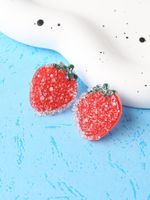 1 Pair Ig Style Cute Strawberry Synthetic Resin Ear Studs main image 3
