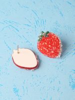 1 Pair Ig Style Cute Strawberry Synthetic Resin Ear Studs main image 4