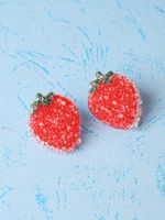 1 Pair Ig Style Cute Strawberry Synthetic Resin Ear Studs main image 7