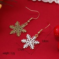 1 Pair Cute Snowflake Enamel Hollow Out Alloy Gold Plated Drop Earrings main image 3