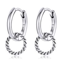 1 Paar Einfacher Stil Runden Sterling Silber Ohrringe sku image 1