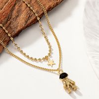 Streetwear Astronaut Star Alloy Enamel Plating 14k Gold Plated Women's Pendant Necklace main image 5