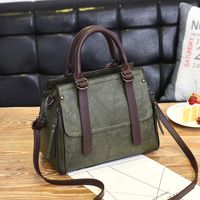 Women's Medium All Seasons Pu Leather Solid Color Classic Style Square Zipper Handbag sku image 2