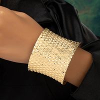 Lady Solid Color Alloy Plating 14k Gold Plated Women's Cuff Bracelets main image 1
