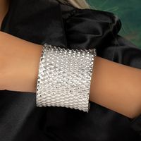Lady Solid Color Alloy Plating 14k Gold Plated Women's Cuff Bracelets main image 9