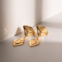 1 Pair Ig Style Irregular Plating Stainless Steel 18k Gold Plated Drop Earrings main image 1