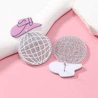 1 Pair Casual Round Mesh Arylic Drop Earrings main image 4