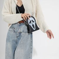 Women's Pu Leather Ghost Punk Streetwear Sewing Thread Square Zipper Crossbody Bag main image 5