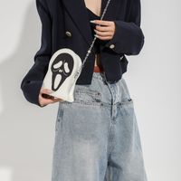 Women's Pu Leather Ghost Punk Streetwear Sewing Thread Square Zipper Crossbody Bag main image 4
